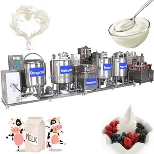 Línea de producción de leche de Yogurt, fábrica comercial, 200L/300L/500L
