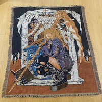 Manta de Jacquard Personalizada con Diseño de Anime, Tejido Raschel, Tapiz Único para Cama
