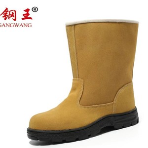 Botas de Trabajo Gangwang Anti-Impacto con Puntera de Acero, de Gamuza, Caña Alta, Amarillas, Resistentes al Calor, para Soldadura - Product Image 1
