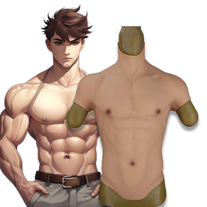 URCHOICE Macho simulación músculo traje medio cuerpo realista vientre Mucle accesorios de filmación Halloween fiesta Cosplay disfraz - Product Image 1