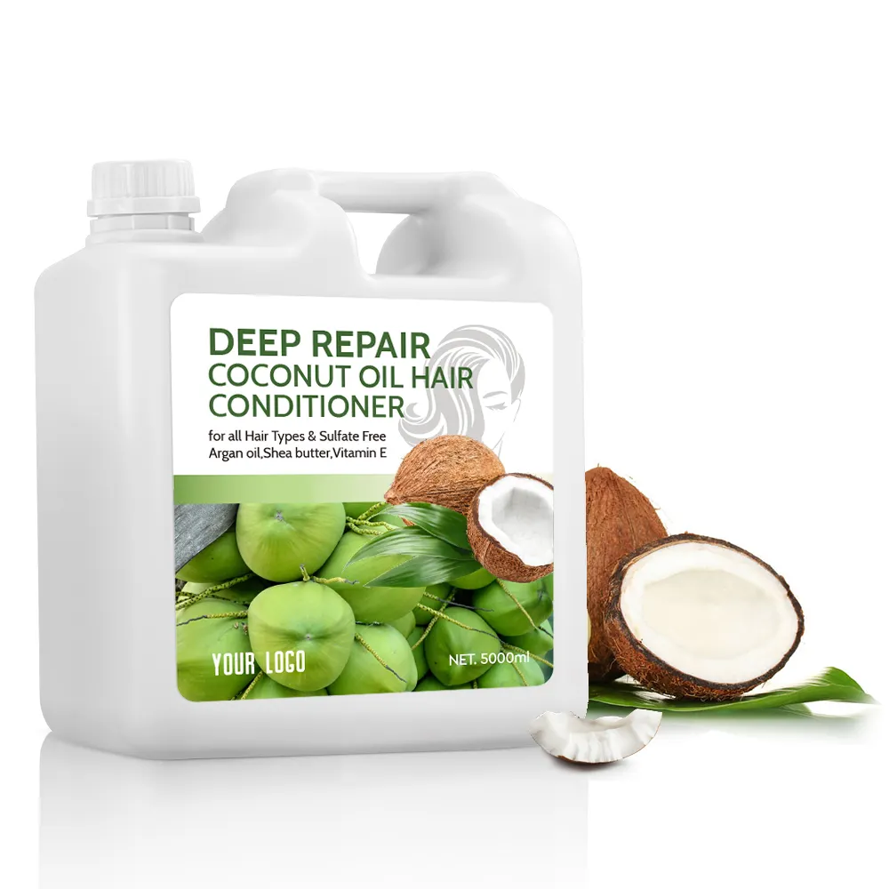 Olio di cocco sfuso lascia In balsamo etichetta privata riparazione dell'umidità senza Silicone balsamo all'olio di cocco per tutti i tipi di capelli