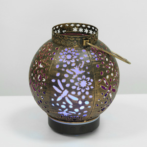 פנס צורה מתכת הוביל מנורת לילה שמנים אתריים ריח מפזר פרחים המשרד שפיספזר ארומה מפזר - Product Image 3