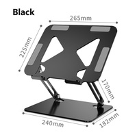 Support pour ordinateur portable pliable en acier au carbone - Support pour ordinateur portable réglable en angle avec base antidérapante en métal et trous de ventilation