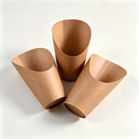 Support à frites en papier kraft imprimé sur mesure de qualité alimentaire, emballage alimentaire jetable pour frites, nouilles et biscuits