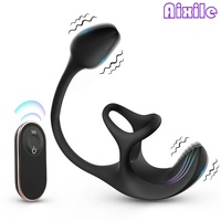 Masseur de prostate vibrant, anneau pénien, jouets sexuels anaux, plug anal vibrant avec 9 vitesses, anneau vibrant pour pénis pour massage des testicules