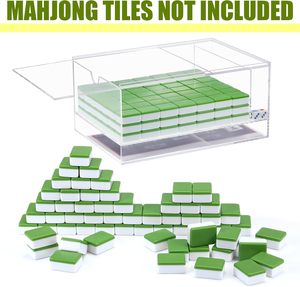 Organizador de Mahjong de Acrílico Transparente, Caja Personalizada Resistente con Tapa y Diseño Apilable para Accesorios de Juego en Casa - Product Image 5