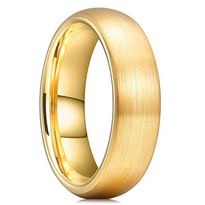 Bague en acier tungstène 4 mm 6 mm Or Noir Givré Courbé Unisexe Bijou à porter au quotidien - Product Image 1