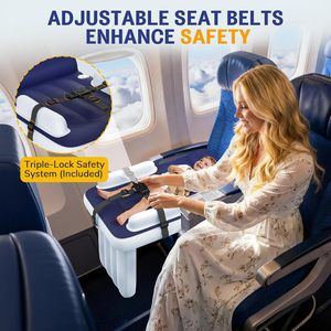 Inflatable Toddler Airplane <b>Bed</b> with Adjustable Safety Belt <b>Portable</b> Travel Footrest <b>Bed</b> - Product Image 3