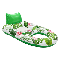 JOYEE Chaise Longue Gonflable Personnalisée en PVC avec Logo, Fauteuil Flottant pour Piscine à Motif Tropical, Siège Flottant pour Fête au Bord de la Piscine