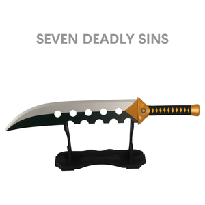 Fábrica al por mayor Seven Deadly Sins <span class=keywords><strong>Meliodas</strong></span> <span class=keywords><strong>espada</strong></span> con cubierta de cuero madera Kidults Cosplay juguete espadas para Kidults jugando niños - Product Image 3