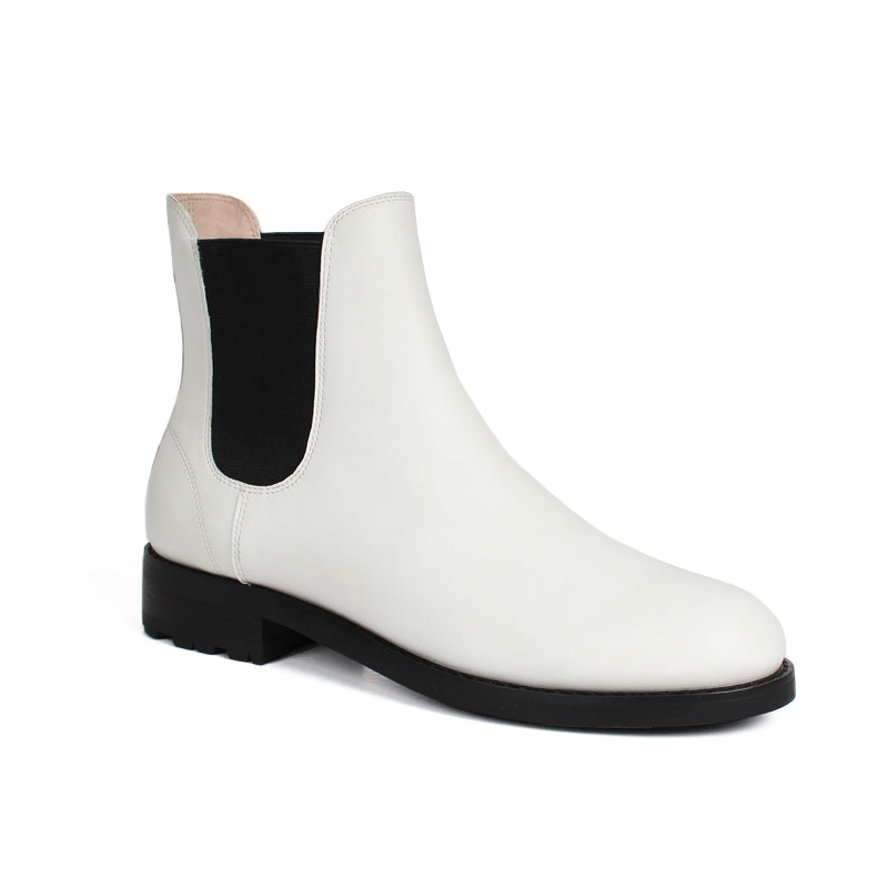 Лидер продаж, модные удобные женские повседневные ботинки без шнуровки на плоской подошве, зимние женские ботильоны, белые женские ботинки из искусственной кожи