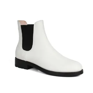 Stivali personalizzati produttore Design <span class=keywords><strong>stivaletti</strong></span> invernali di colore bianco da ragazza stivali piatti personalizzati in pelle morbida Sense per ragazze - Product Image 1
