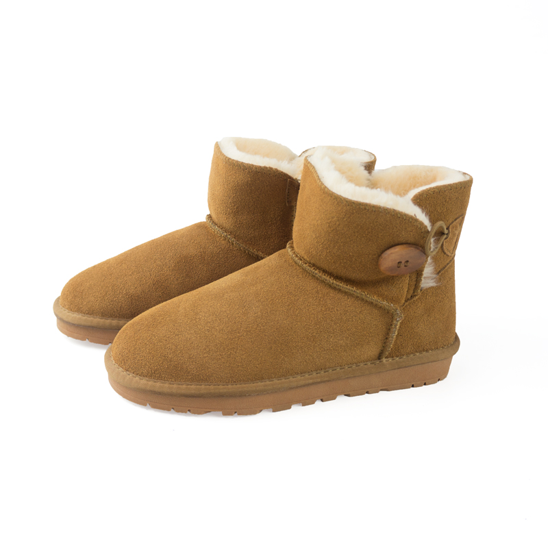 Оптовая продажа, модные зимние меховые сапоги из овечьей шкуры для детей
