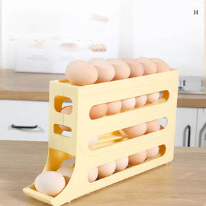 IStapromo Gifts 4 Tiers <b>Egg</b> Holder <b>Egg</b> Organizer <b>Storage</b> Container Rolling Rack Large Capacity <b>Egg</b> <b>Storage</b> Box for Home Fridge - Product Image 6