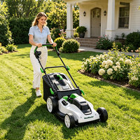 Tondeuse à gazon électrique 220V 1800W avec largeur de coupe de 380 mm, réglage de la hauteur sur 6 niveaux et sac de ramassage pour l'entretien du jardin