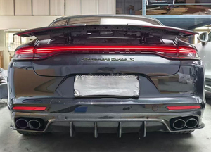 Diffuseur arrière en Fiber de carbone véritable de haute qualité pour Porsche <span class=keywords><strong>Panamera</strong></span> 971 Kit de carrosserie aileron de lèvre de pare-chocs arrière en carbone 2017 18 19 20 22 - Product Image 6
