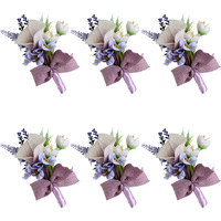 Corsage réaliste en plastique fait main, fleur de Calla pour mariage, boutonnière de marié, fleur de poignet pour mariée et demoiselle d'honneur, vente en gros