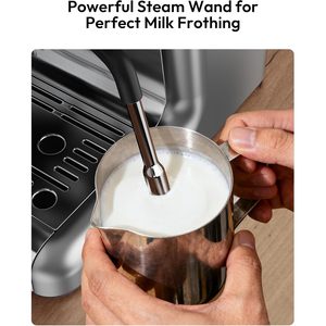 EUHOMY Espresso Machine With Grinder 20 Bar Stainless Steel Semi Automatic <b>Coffee</b> <b>Maker</b> With Steam Wand For Home Use - Product Image 4