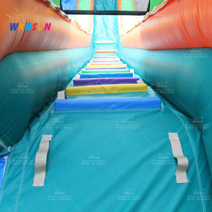 WINSUN Grand toboggan gonflable tropical commercial Toboggan vert ou toboggan sec Extérieur Gonflable Long Double Toboggan aquatique pour les enfants - Product Image 6