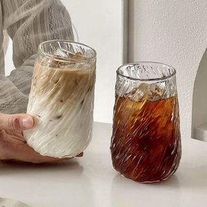 Tasse à café simple en verre borosilicate épais transparent à bords diagonaux, tasse en verre monocouche - Product Image 2