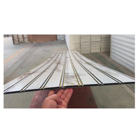 Panneau mural et de plafond en PVC laminé, panneau mural cannelé pour l'Inde, 300*8mm, ligne dorée