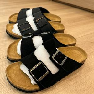 Birkenstocks – Mules et sabots de pêcheur pour hommes toutes saisons, sandales gladiateur à bout carré en cuir véritable beige, pantoufles de massage - Product Image 5