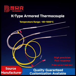 Tipo K termopar blindado NiCr-Nisi fio personalizável J/T/E/<span class=keywords><strong>S</strong></span>/N/B/R arbitrária ponta dobra temperatura instrumento blindado - Product Image 2