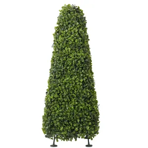 Wholesales plastic green grass for indoor outdoor artificial boxwood topiary tree for garden decoration plant