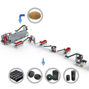 Ligne de fabrication de briquettes de charbon de bois, moteur AC, presse hydraulique haute capacité, charbon de bois pour barbecue/chicha, cube de charbon de bois, déchets de bois, 1-10 tonnes - Product Image 1