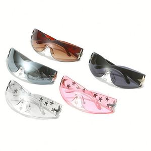 Gafas de Sol de Moda 2023, Estilo Y2K, Punk, para Hombre, Lentes de una Pieza, sin Montura, para Mujer, Cinco Estrellas - Product Image 3