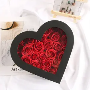Penjualan Laris 2021 Bunga Sentuh Asli Sabun Mawar dengan Cahaya Dalam Kotak Hadiah Berbentuk Hati untuk Hadiah Hari Valentine Natal Yang Sempurna