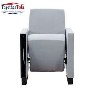 Chaise moderne personnalisée haut de gamme en bois et tissu, multi-usages, pour école, théâtre, église, cinéma, avec tablette d'écriture - Product Image 4