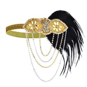 ที่คาดผมขนนกขนนก1920s Gatsby ประดับพลอยเทียมสายรัดศีรษะแนววินเทจ - Product Image 6