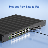 Commutateur Ethernet Gigabit 24 ports, couche 3, industriel, avec 4 ports SFP 10G pour le routage du réseau central