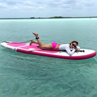 Vente chaude rose Gonflable stand up paddle board planche de surf SUP avec accessoires complets pour femme et enfants