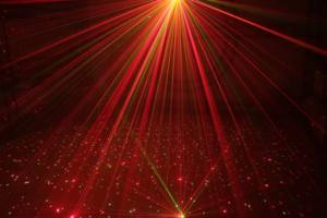 Lámpara de cielo estrellado de cuatro agujeros DMX512, luces de escenario, efecto de haz láser RGB, luz de escenario, proyector láser activado por sonido, espectáculo de iluminación - Product Image 6