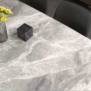 Table à manger de style italien en pierre brillante, table et chaises de salle à manger modernes et minimalistes, table à manger rectangulaire de luxe pour la maison - Product Image 6