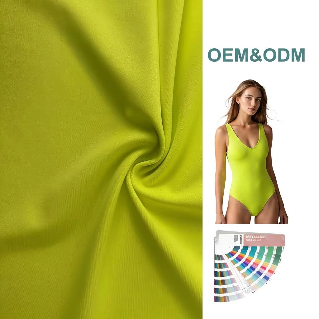 Custom Smooth 190GSM 80% Nylon 20% Spandex Warp Knit Tricot Fabric For Bikini Swimwear