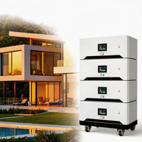 Pack de batteries LiFePO4 empilables 48V/51.2V 100Ah-400Ah pour appareils électroménagers, système d'énergie solaire hybride hors réseau