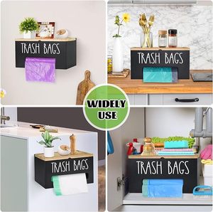Support de sac poubelle en <span class=keywords><strong>bois</strong></span> Distributeur de sac poubelle <span class=keywords><strong>mural</strong></span> avec couvercle Support de sac poubelle en <span class=keywords><strong>bois</strong></span> - Product Image 3