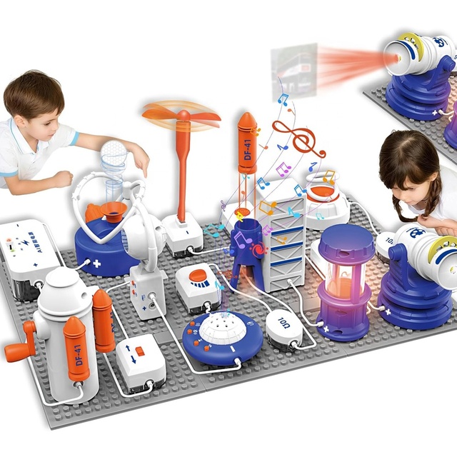 66pcs STEM Circuit Blocks Science Kit DIY 500+ Physics Experiment Electronics Exploration AI Voice Control Circuit Projects Toy