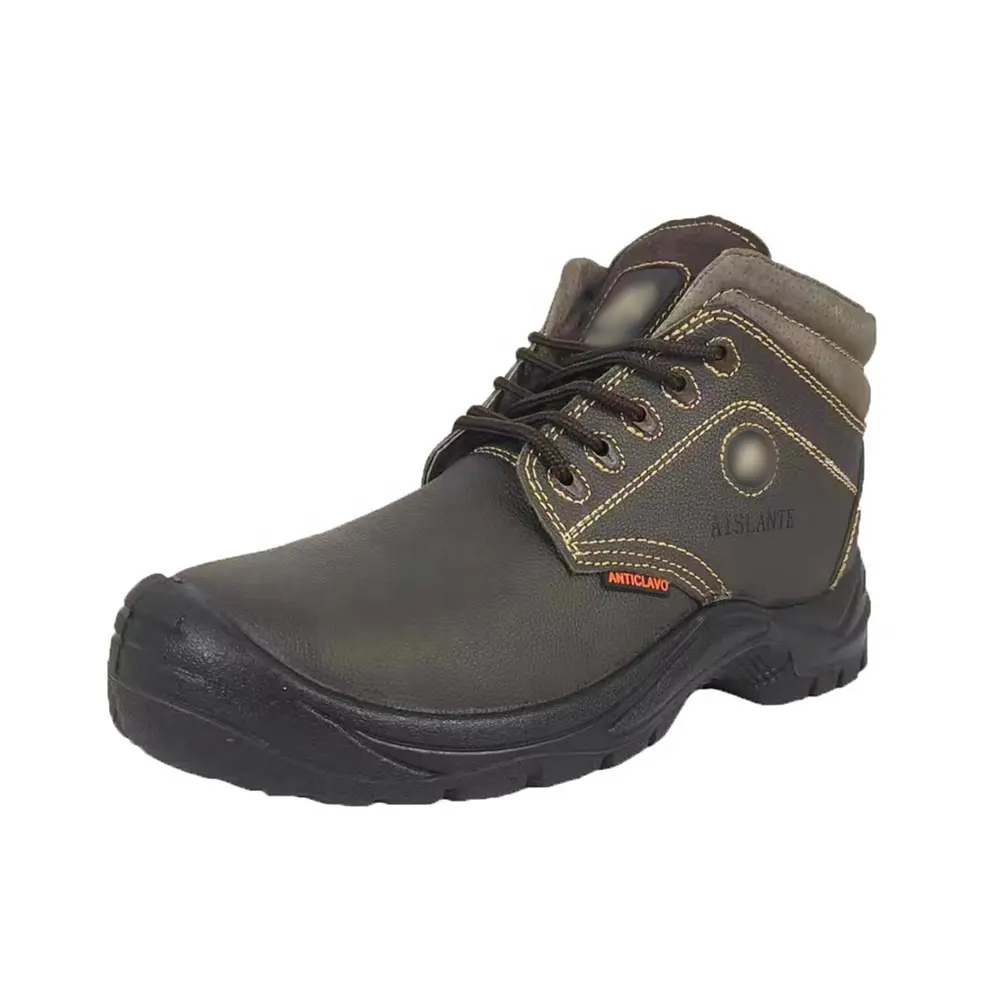 Chaussures de sécurité OEM anti-crevaison en cuir à embout en acier bottes de travail pour hommes vente en gros pas cher