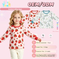 2025 personnalisé enfants pyjamas bébé bébé filles pyjamas t-shirt et pantalon 2 pièces Pj ensemble 100% coton biologique garçons et filles pyjamas