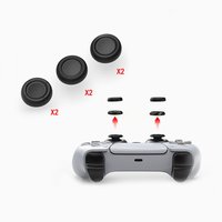Manchettes de remplacement 6-en-1 pour manettes PS5/PS4, capuchons antidérapants en forme de champignon pour joysticks de manette PlayStation