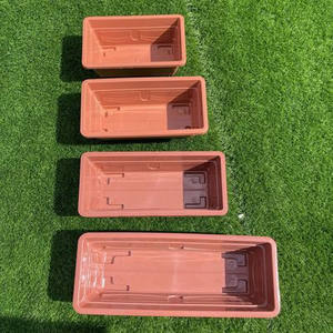 <span class=keywords><strong>Maceta</strong></span> de resina para suelo de gran calibre, <span class=keywords><strong>maceta</strong></span> de plástico <span class=keywords><strong>Rectangular</strong></span> de color <span class=keywords><strong>terracota</strong></span> para balcón - Product Image 5