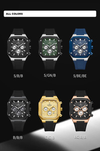 Reloj de Pulsera NAVIFORCE 8037 <span class=keywords><strong>BBB</strong></span> de Lujo para Hombre, Diseño Ejecutivo, Cuarzo, Cronógrafo, 24 Horas, Correa de Sílice Ahumada - Product Image 6