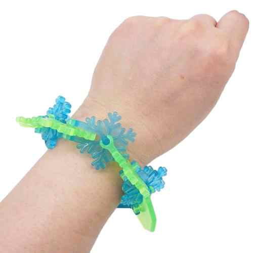 Cute 2-In-1 Glowing Mini Blocks Fidget Puzzle Bracelet Fashionable Diy Custom Charm Jewelry Making Toy for Kids