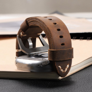 <span class=keywords><strong>Correa</strong></span> de Reloj de Cuero Crazy Horse Retro de 38/40/41 mm <span class=keywords><strong>para</strong></span> <span class=keywords><strong>Iwatch</strong></span>, Correas de Reloj de Cuero Genuino de 42/44/45/46/49 mm <span class=keywords><strong>para</strong></span> Reloj Inteligente - Product Image 4