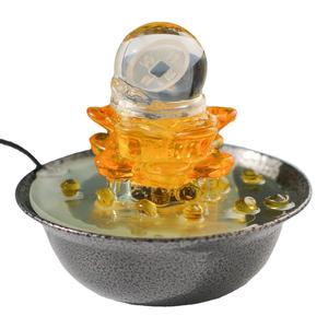 Adorno de agua corriente en vidrio con retroiluminación, decoración eléctrica redonda de color dorado para regalo de Año Nuevo Chino - Product Image 5