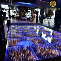 Homei Piste de Danse Lumineuse sur Moquette pour DJ, Boîte de Nuit, Soirée Dansante, LED 3D Miroir Ciel Étoilé, Plancher de Danse Abyssal